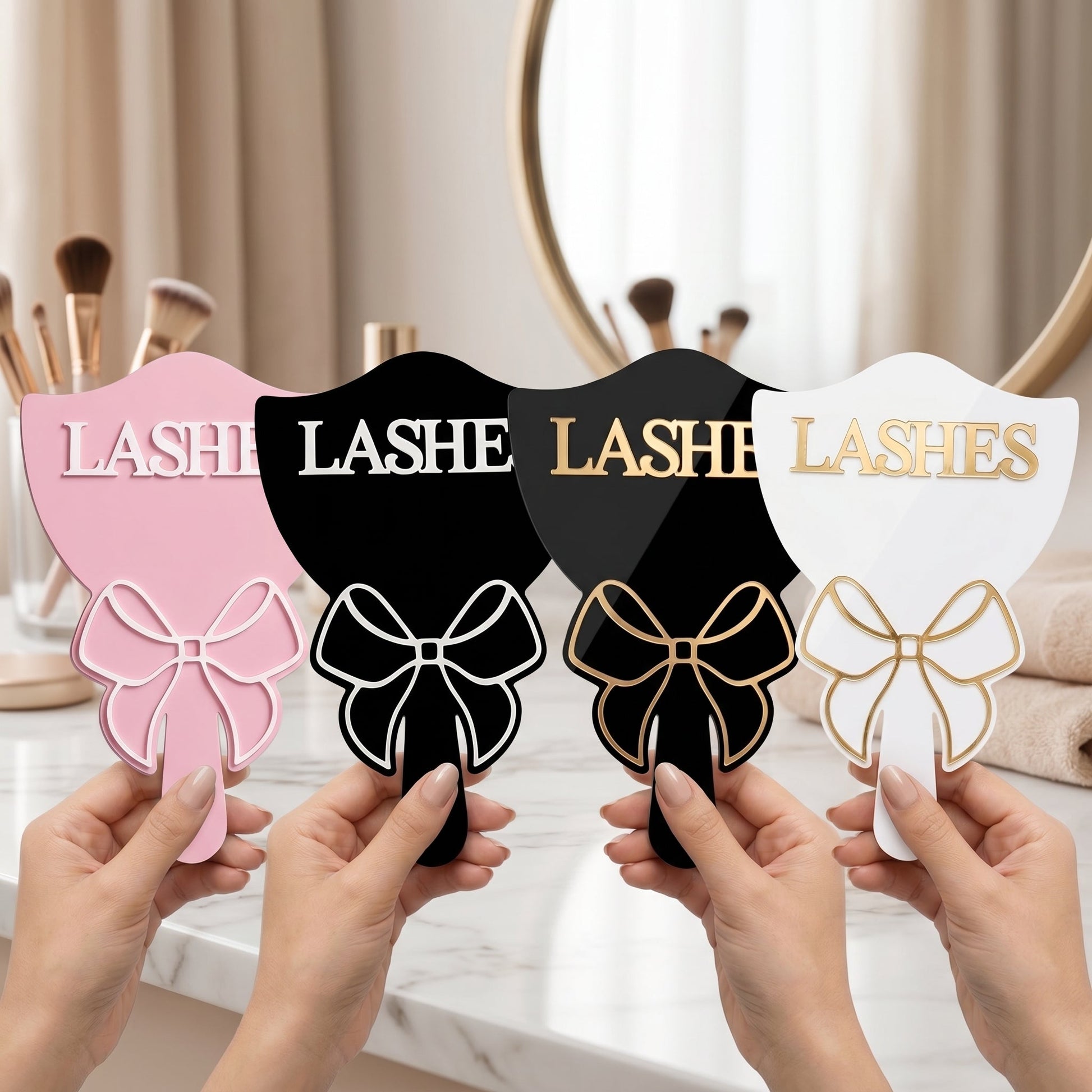 Eyelash Technician Photo Prop Acrylic Handheld Lash Mirror Mask Queen Nepal