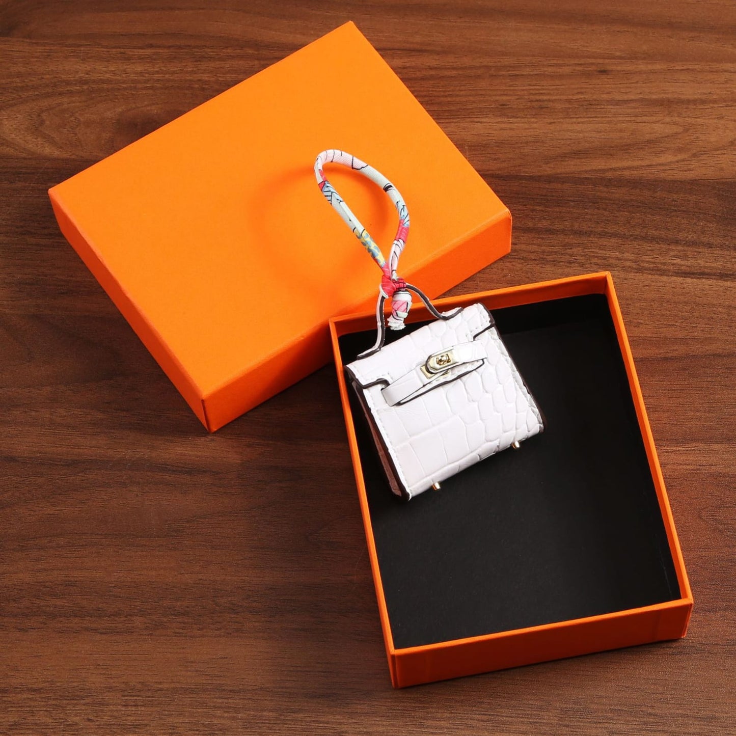 Top Grain Leather Mini Bag Charm Keyring Easy Beauty Nepal