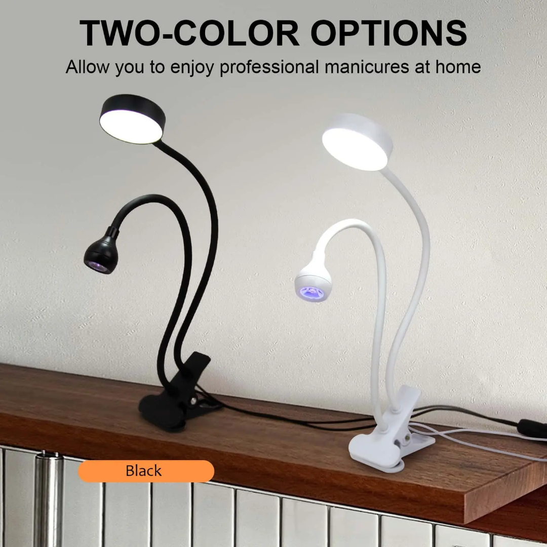 2-in-1 Clip-on LED Nail Lamp Desk Light — UV Nail Gel Dryer with Magnifying Style Lighting Mask Queen Nepal
