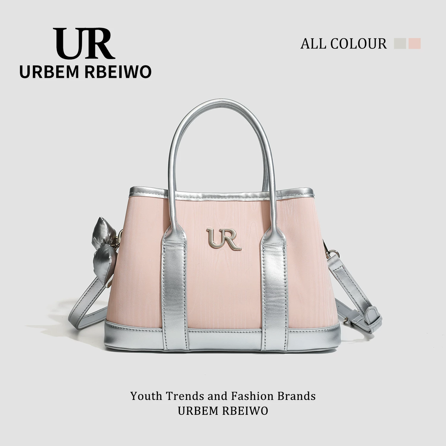 UR Pink Satchel Bow Charm Bag GAB-146 Mask Queen Nepal