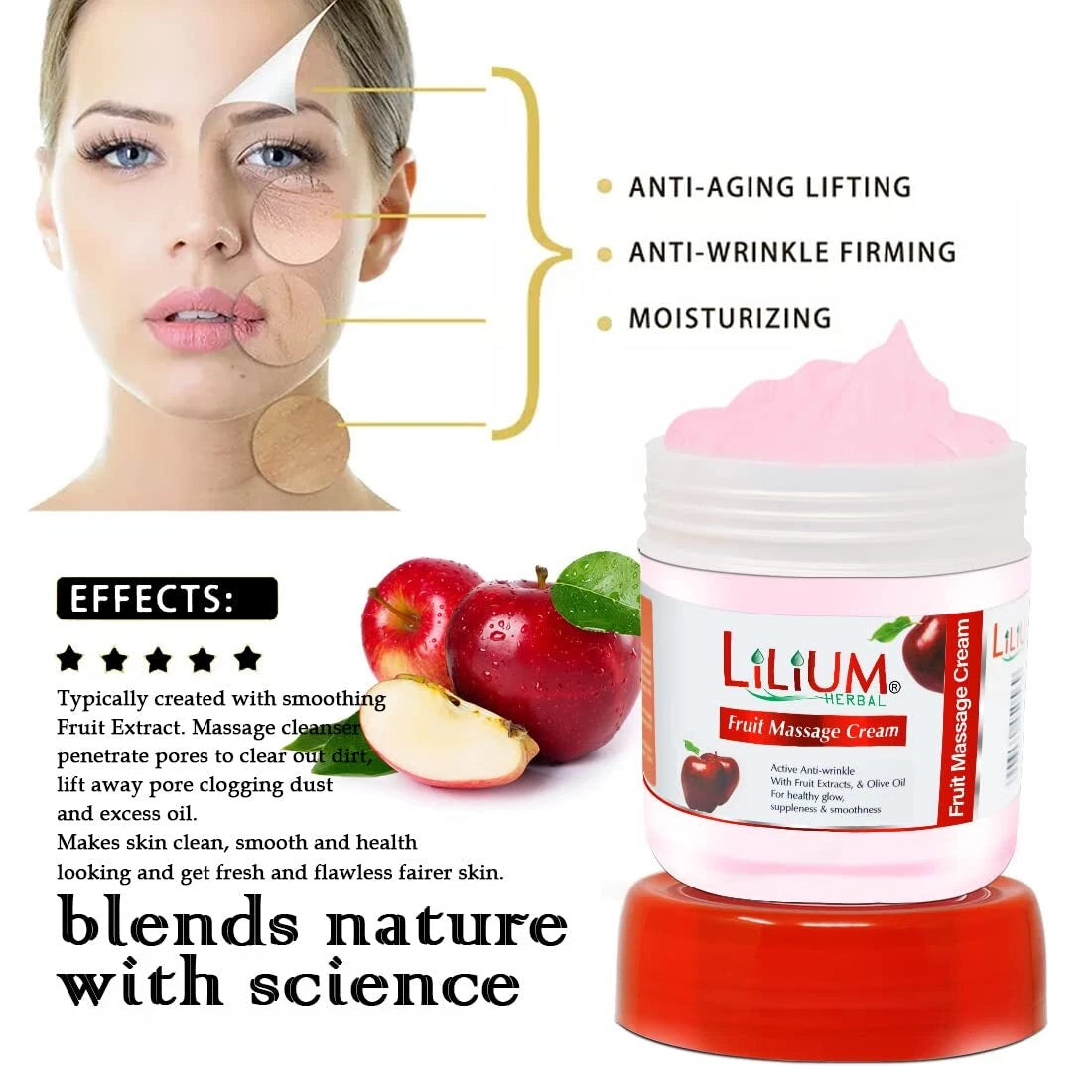 Lilium Fruit Massage Cream & Scrub 500GM Mask Queen Nepal
