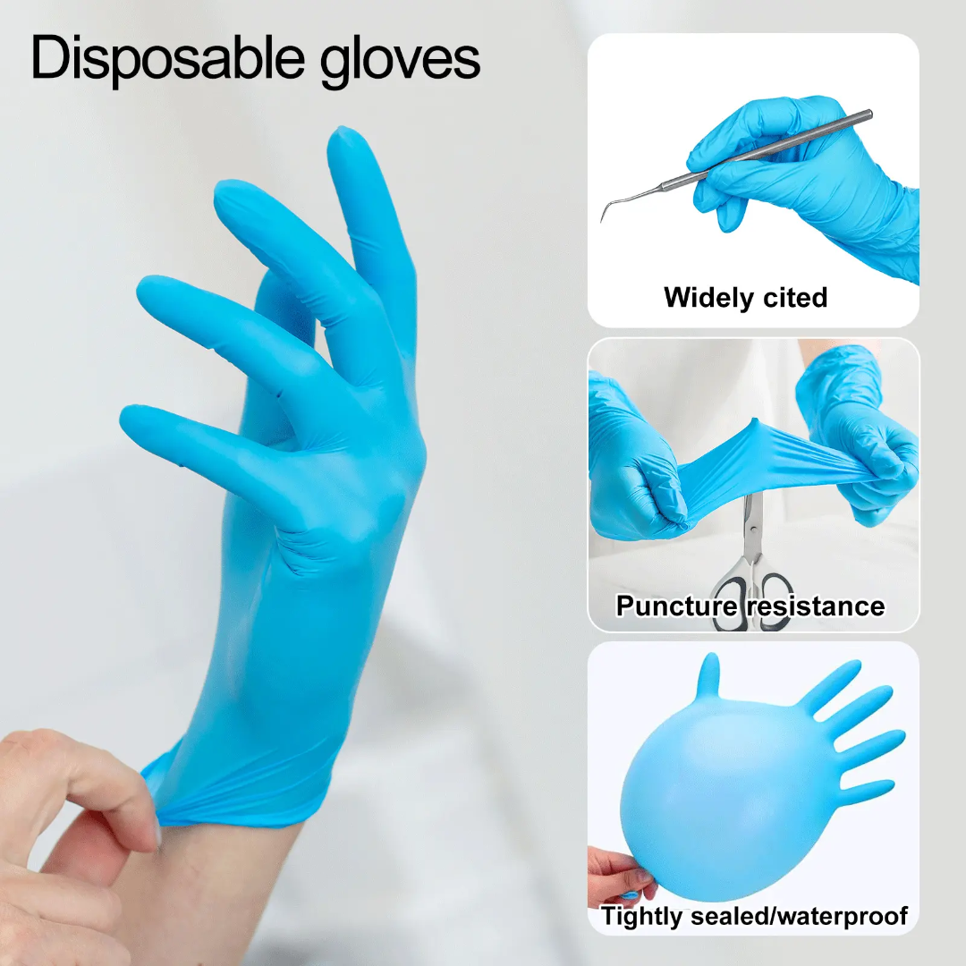 ANBOSON Disposable Black Nitrile Gloves no dust 50Pcs Mask Queen Nepal