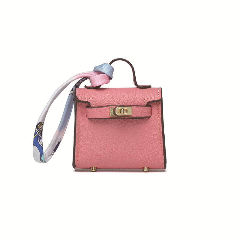 Top Grain Leather Mini Bag Charm Keyring Easy Beauty Nepal