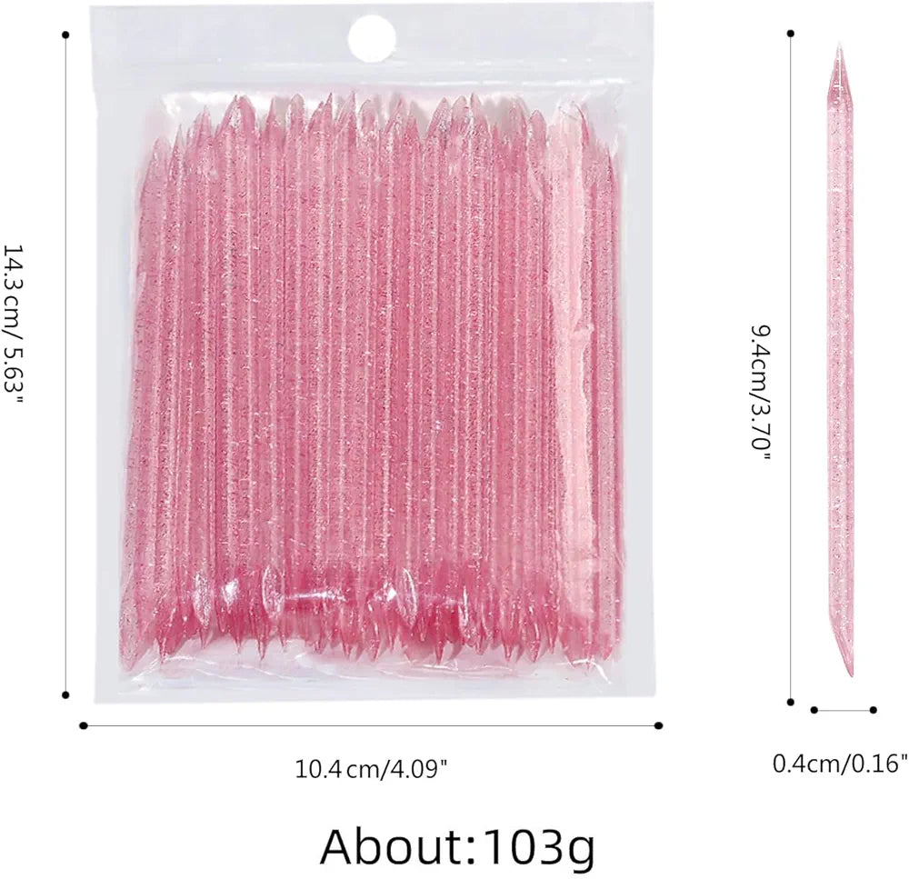 100Pcs Reusable Crystal Cuticle Pusher Stick Mask Queen Nepal