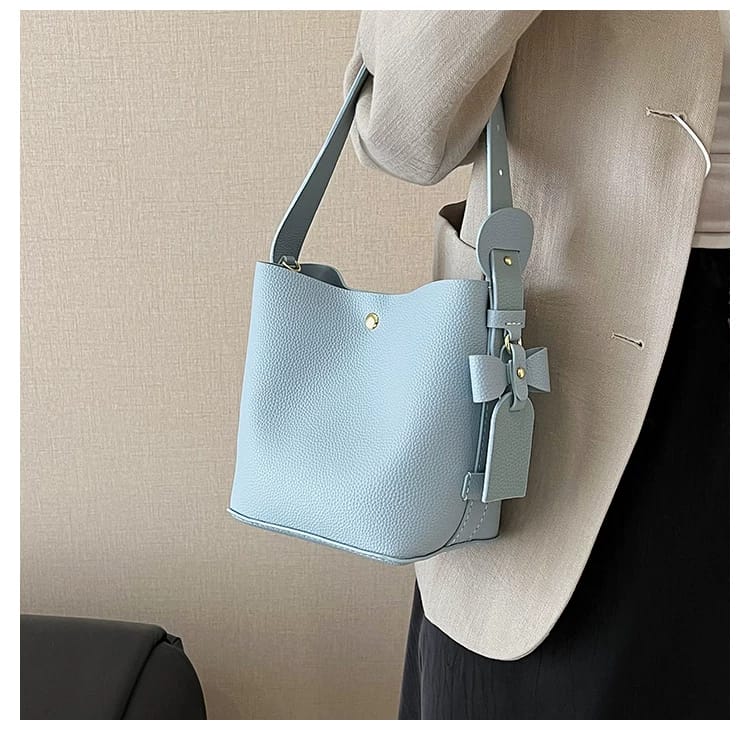 Blue Leather Crossbody Buckle Bag Easy Beauty Nepal