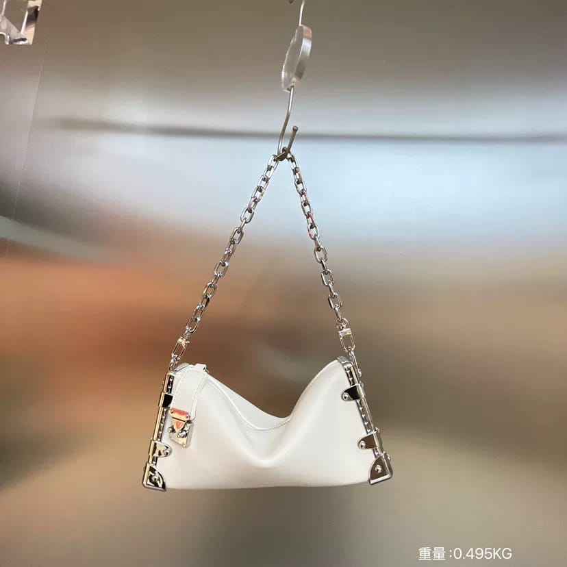 Louis Vuitton Slim Trunk white  leather bag Easy Beauty Nepal