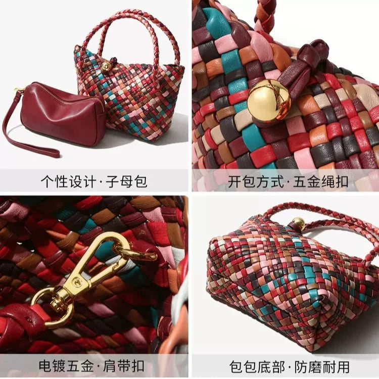 Handmade Colorful Splicing Weave Ladies Bag Easy Beauty Nepal
