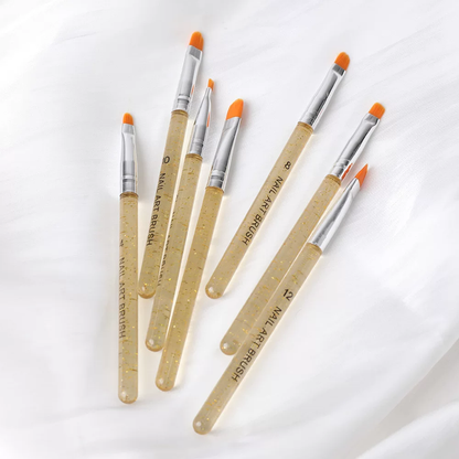 Nail Art Gel Brush Golden 7Pcs Set Mask Queen Nepal