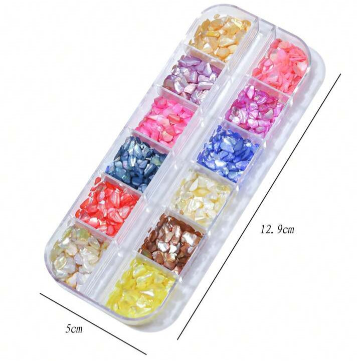 12 Grid Nail Stone Box Nail Art Rhinestone Mask Queen Nepal
