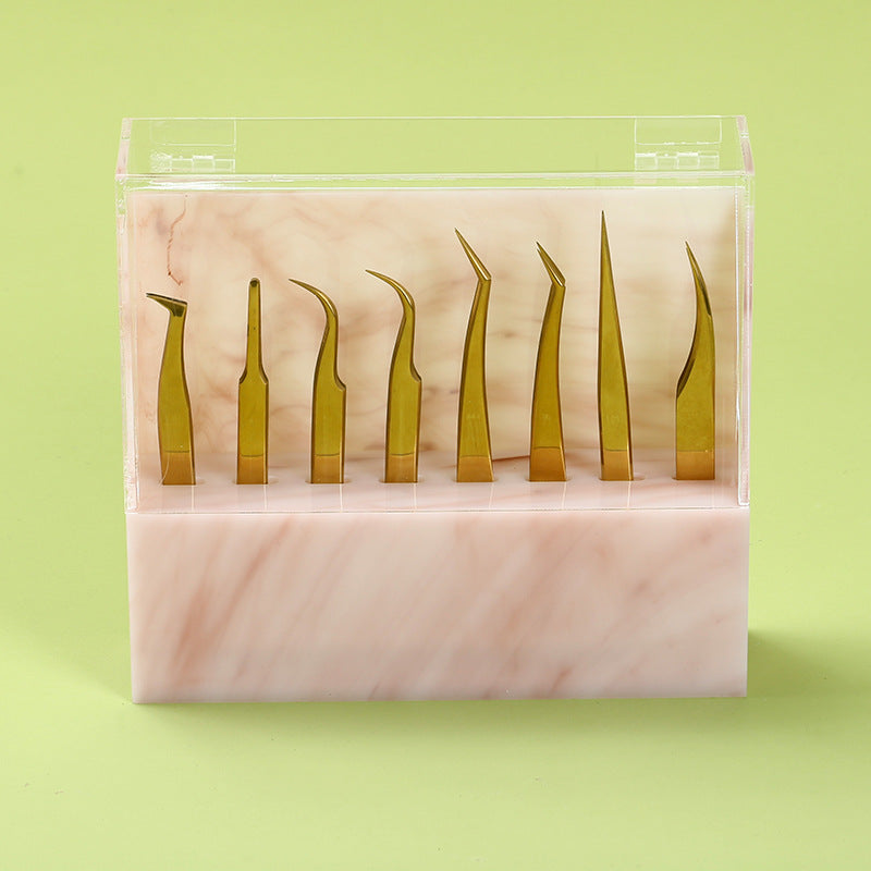 Acrylic Tweezers Storage Box with Dust Cover 8 Holes Mask Queen Nepal