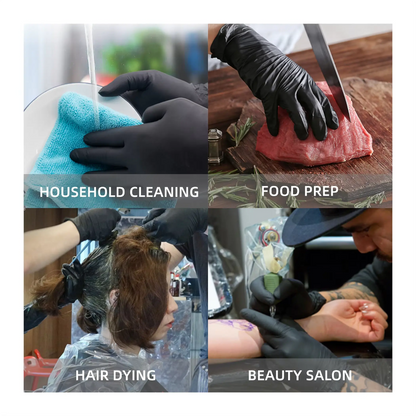 ANBOSON Disposable Black Nitrile Gloves no dust 50Pcs Mask Queen Nepal