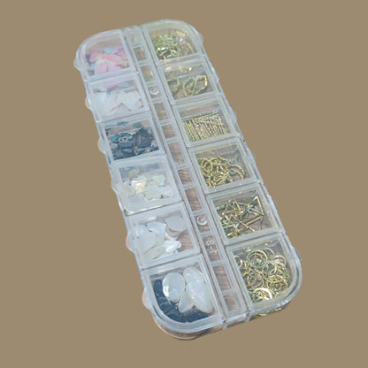 12 Grid Nail Stone Box Nail Art Rhinestone Mask Queen Nepal