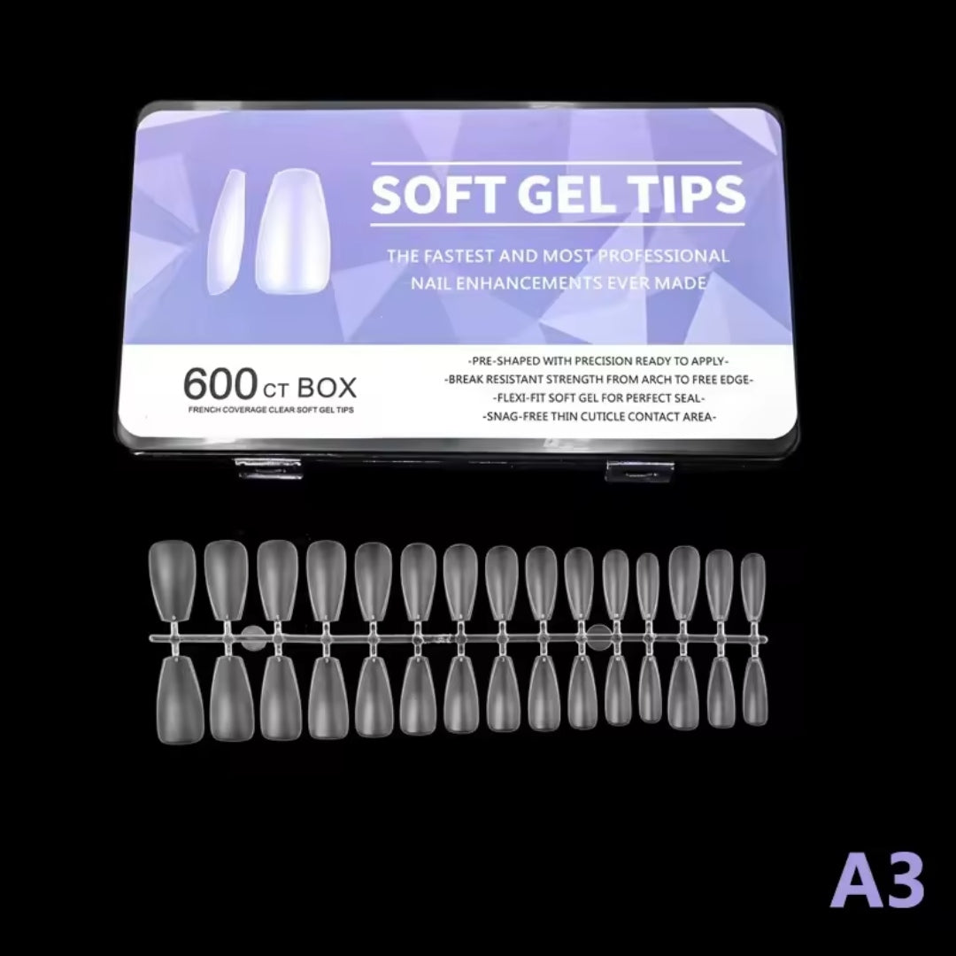 600PCS/Box Soft Gel Tips For Nail Extension Mask Queen Nepal