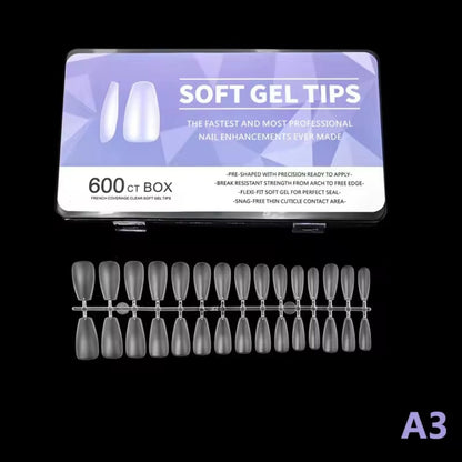 600PCS/Box Soft Gel Tips For Nail Extension Mask Queen Nepal
