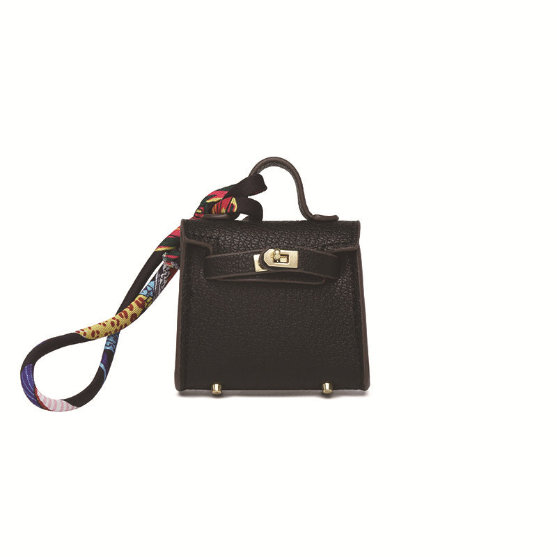 Top Grain Leather Mini Bag Charm Keyring Easy Beauty Nepal