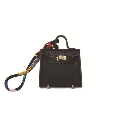 Top Grain Leather Mini Bag Charm Keyring Easy Beauty Nepal