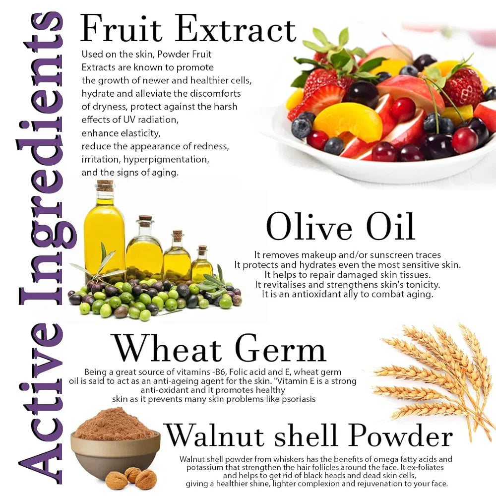 Lilium Fruit Massage Cream & Scrub 500GM Mask Queen Nepal