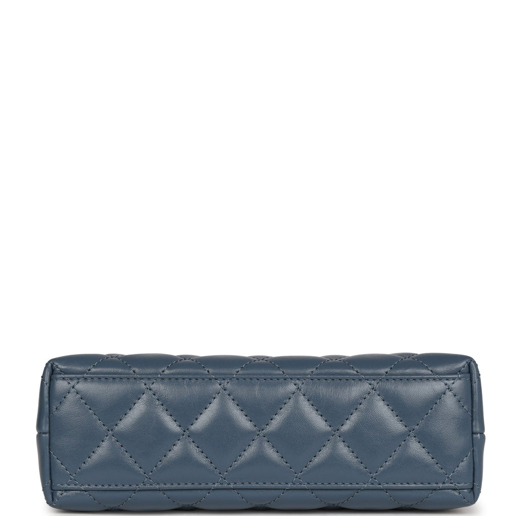 Chanel Small Kelly Shopper Blue Shiny Aged Calfskin Brushed Gold Hardware Mask Queen Nepal