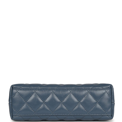 Chanel Small Kelly Shopper Blue Shiny Aged Calfskin Brushed Gold Hardware Mask Queen Nepal