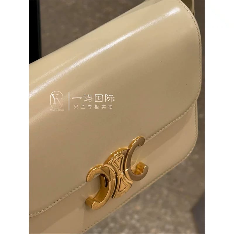 Celine Triomphe White Shoulder Bag Easy Beauty Nepal