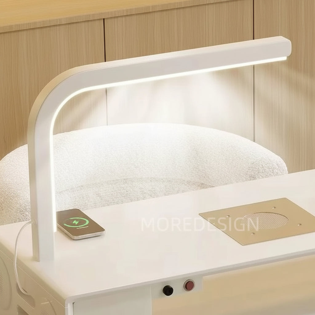 Multifunctional Manicure Table(LED Light +Dust Collector+Wireless Charge Mask Queen Nepal