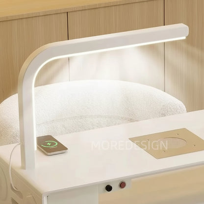 Multifunctional Manicure Table(LED Light +Dust Collector+Wireless Charge Mask Queen Nepal