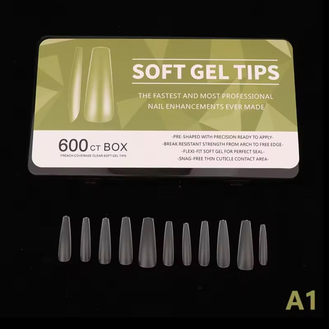600PCS/Box Soft Gel Tips For Nail Extension Mask Queen Nepal