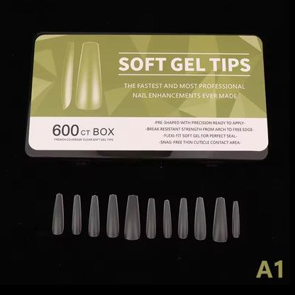 600PCS/Box Soft Gel Tips For Nail Extension Mask Queen Nepal