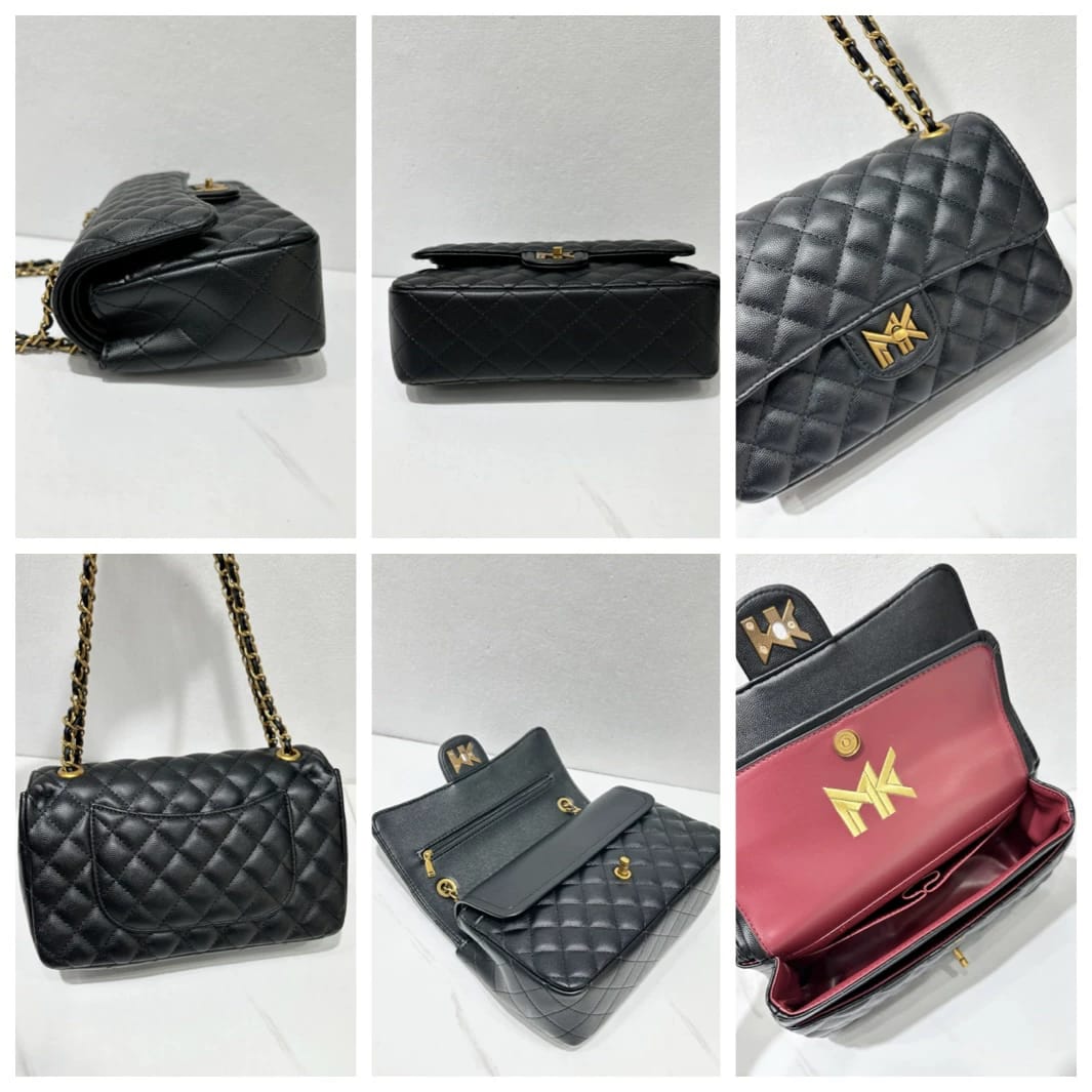 MK Black Leather Luxury Women Shoulder Bag Easy Beauty Nepal