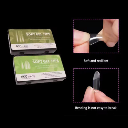 600PCS/Box Soft Gel Tips For Nail Extension Mask Queen Nepal
