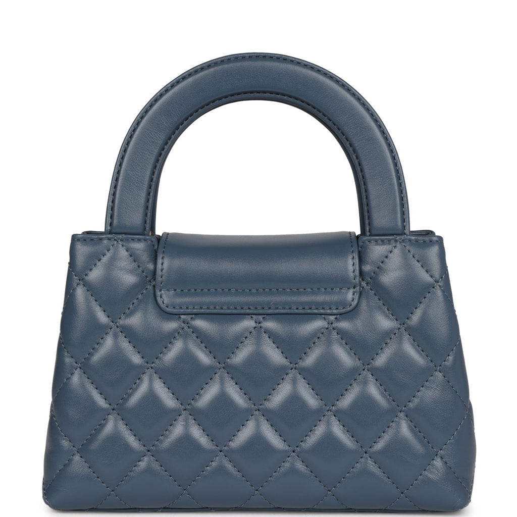 Chanel Small Kelly Shopper Blue Shiny Aged Calfskin Brushed Gold Hardware Mask Queen Nepal