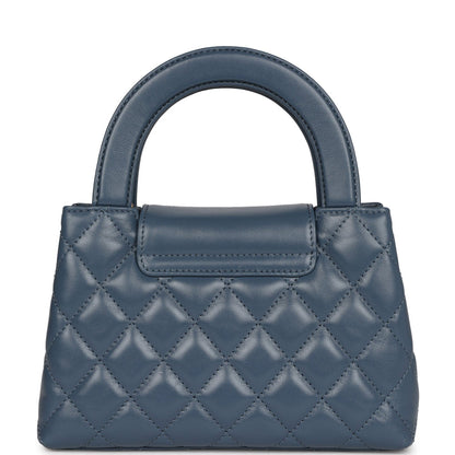 Chanel Small Kelly Shopper Blue Shiny Aged Calfskin Brushed Gold Hardware Mask Queen Nepal