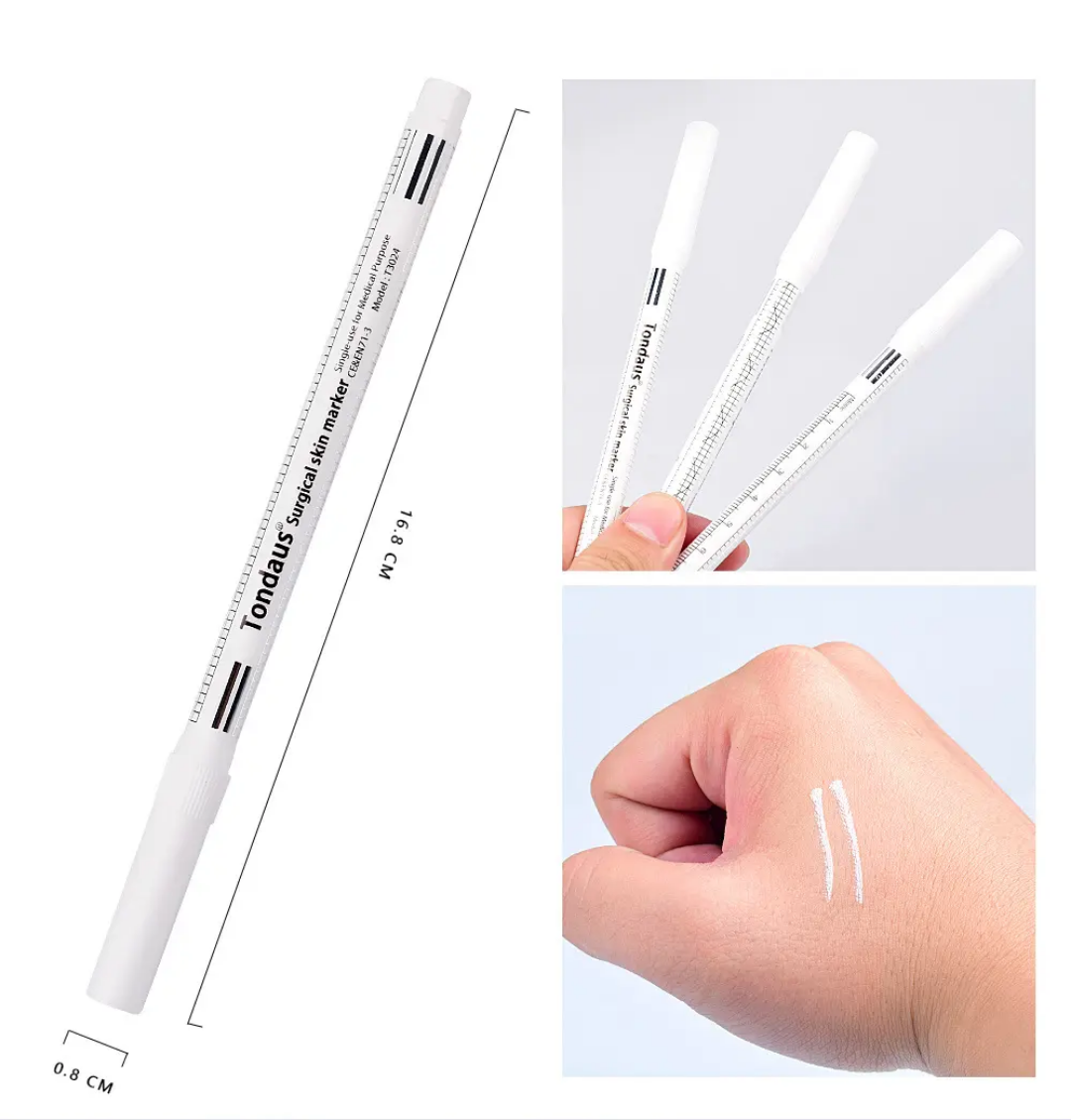 Microblading White Surgical Eyebrow Tattoo Skin Marker Pen With Measuring Ruler Mask Queen Nepal