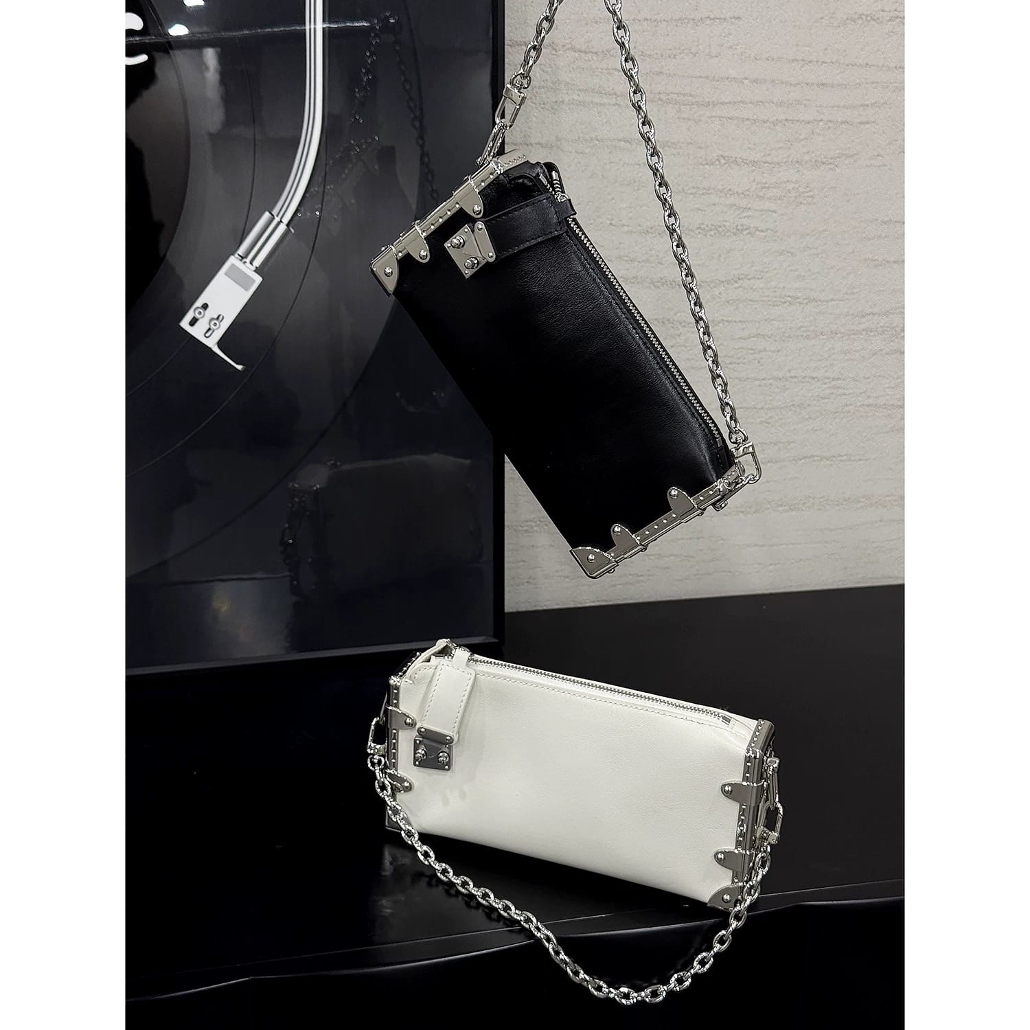 Louis Vuitton Slim Trunk white  leather bag Easy Beauty Nepal