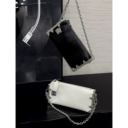 Louis Vuitton Slim Trunk white  leather bag Easy Beauty Nepal