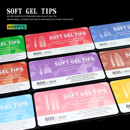 600PCS/Box Soft Gel Tips For Nail Extension Mask Queen Nepal