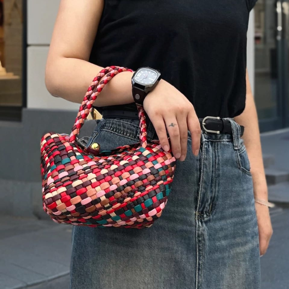 Handmade Colorful Splicing Weave Ladies Bag Easy Beauty Nepal