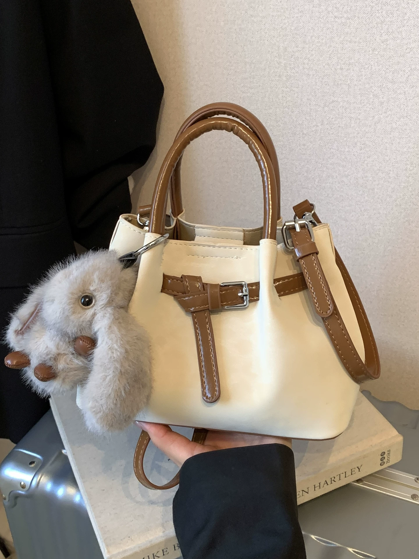 Swiss Polo White & Brown Faux Leather Bag GAB-138 Mask Queen Nepal