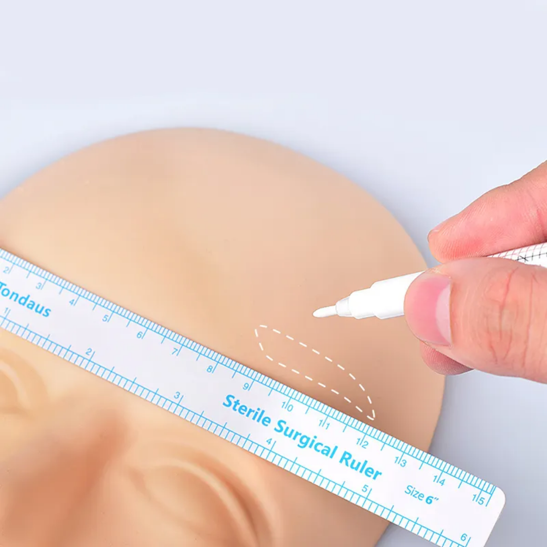 Microblading White Surgical Eyebrow Tattoo Skin Marker Pen With Measuring Ruler Mask Queen Nepal