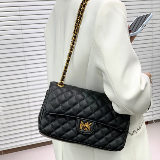 MK Black Leather Luxury Women Shoulder Bag Easy Beauty Nepal