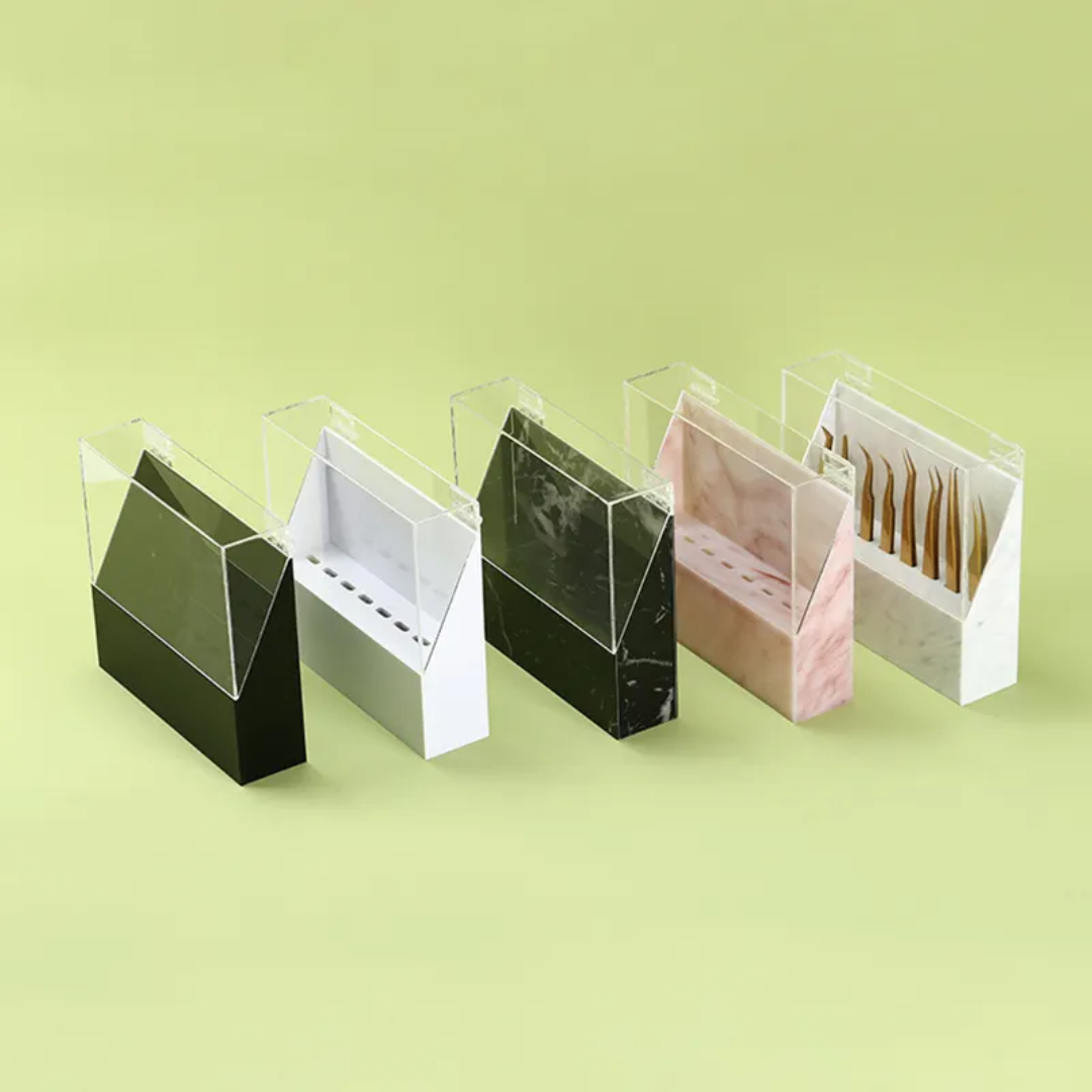 Acrylic Tweezers Storage Box with Dust Cover 8 Holes Mask Queen Nepal