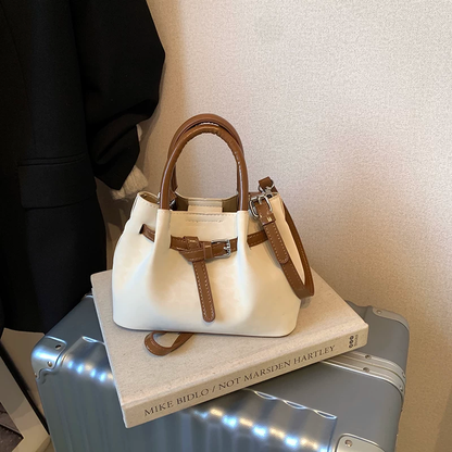 Swiss Polo White & Brown Faux Leather Bag GAB-138 Mask Queen Nepal