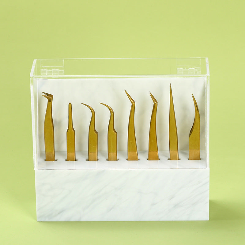 Acrylic Tweezers Storage Box with Dust Cover 8 Holes Mask Queen Nepal