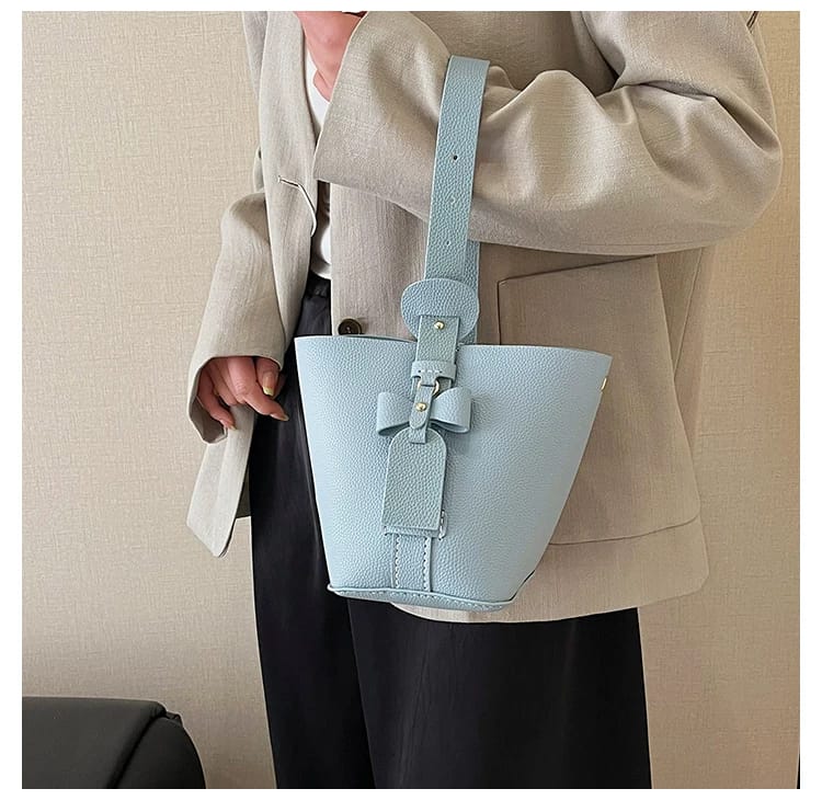 Blue Leather Crossbody Buckle Bag Easy Beauty Nepal