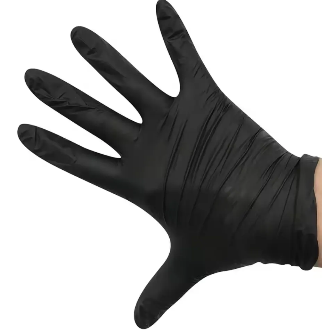 ANBOSON Disposable Black Nitrile Gloves no dust 50Pcs Mask Queen Nepal