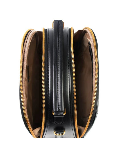 Classic Black Leather Crossbody bag Easy Beauty Nepal