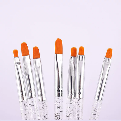 Nail Art Gel Brush Golden 7Pcs Set Mask Queen Nepal