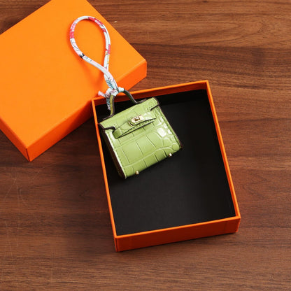 Top Grain Leather Mini Bag Charm Keyring Easy Beauty Nepal