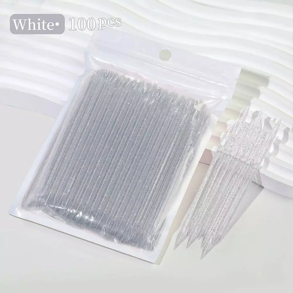 100Pcs Reusable Crystal Cuticle Pusher Stick Mask Queen Nepal