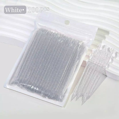 100Pcs Reusable Crystal Cuticle Pusher Stick Mask Queen Nepal
